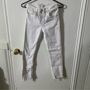 Zara White Cropped Women Jeans